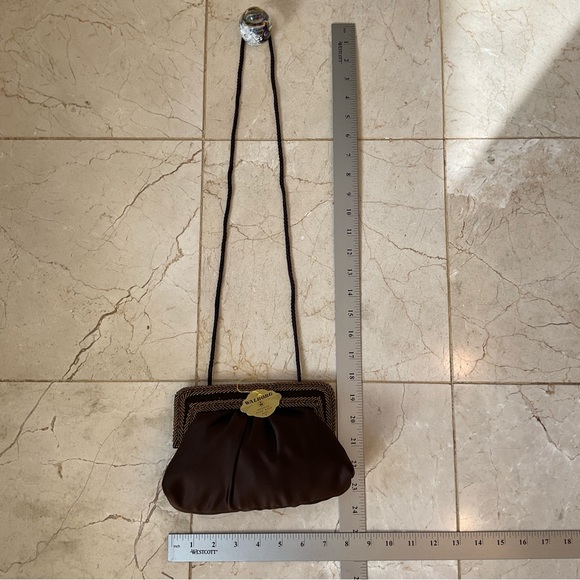 Balborg beaded satin clutch evening bag with strap, NWT yet vintage, excellent! - Picture 13 of 13